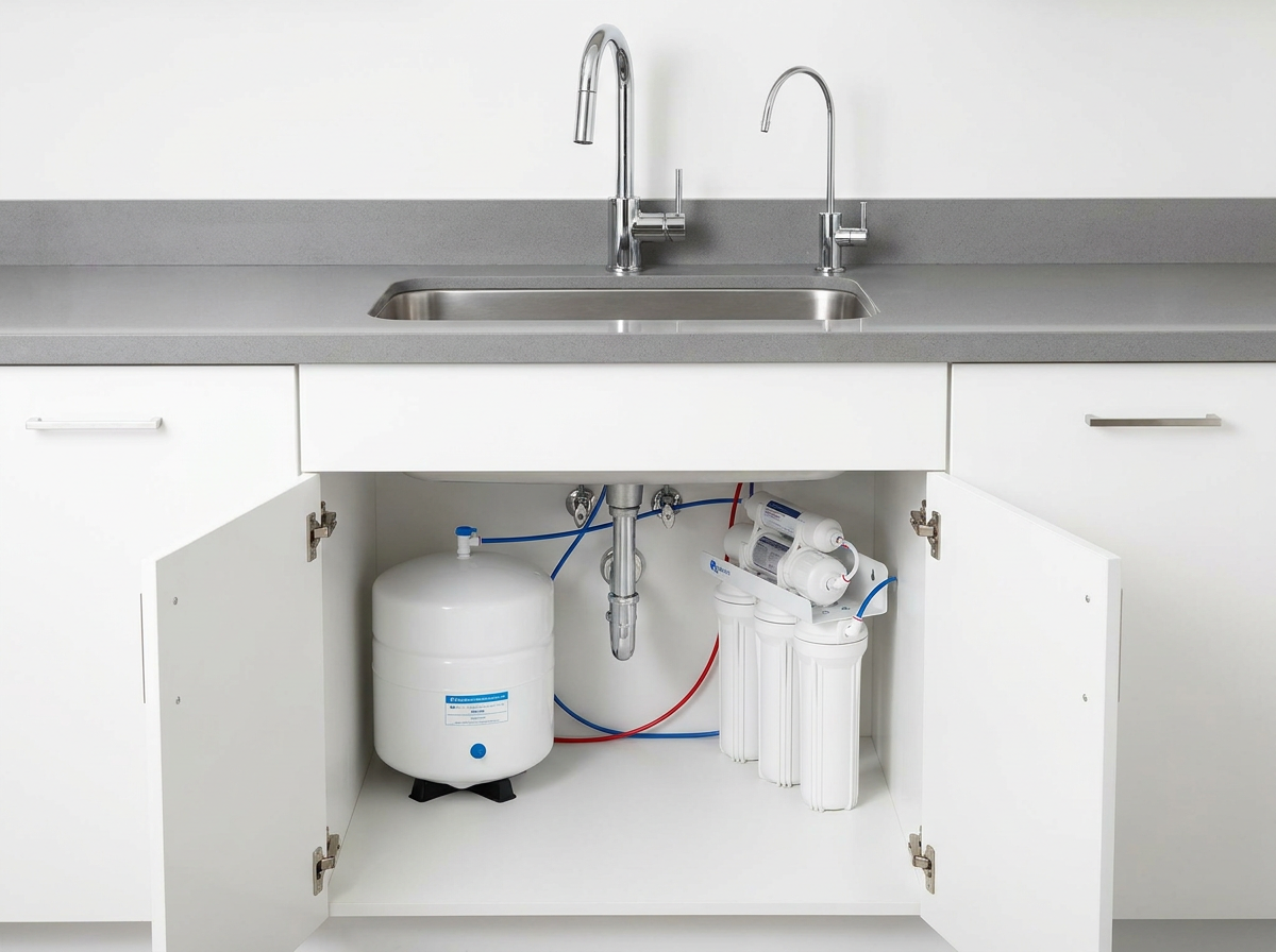 Under-sink reverse osmosis drinking water system
